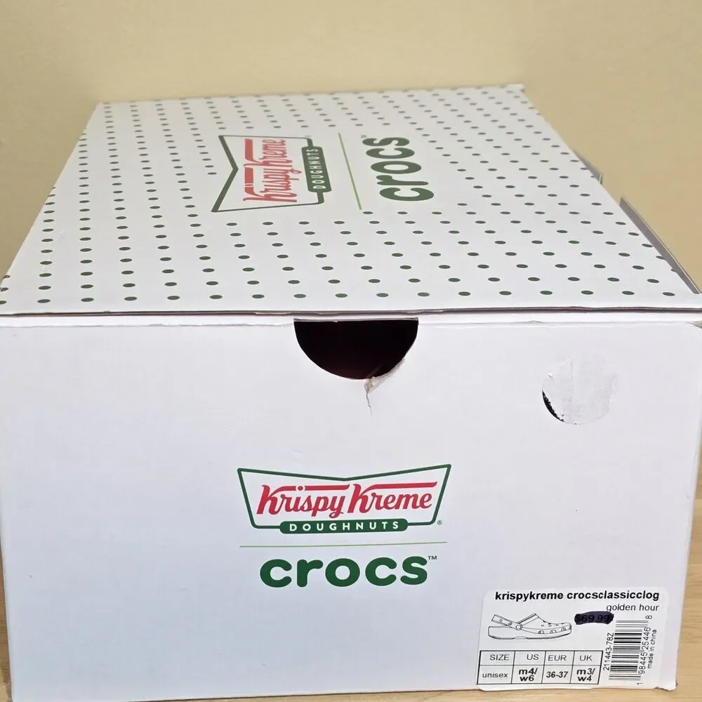 Crocs X Krispy Kreme Donuts Classic Clogs Men's Size 4 = Women's Size 6